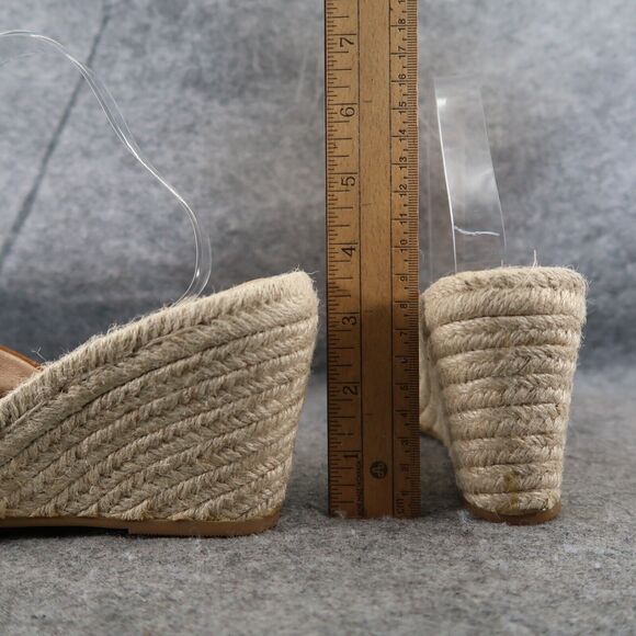 Bettye Muller Shoes Womens 8 Sandals Wedge Espadrille Slip On Leather Crisscross - Picture 5 of 14